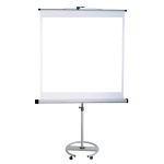 Stativ-Leinwand 200x200 cm (Format 1:1-OH Projektion) Tuch: mattweiß D, fahrbar 